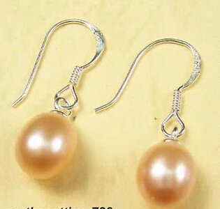 

FREE SHIPPINGGenuine Real Pink Pearl 925 Sterling Silver Earrings A0422