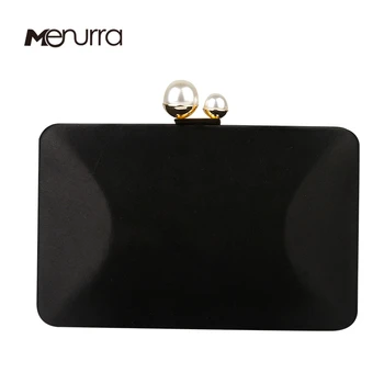 

Women Satin Clutch Purse Handbags/Crossbody Hardcase Evening Bag With Pearls Closure For Party