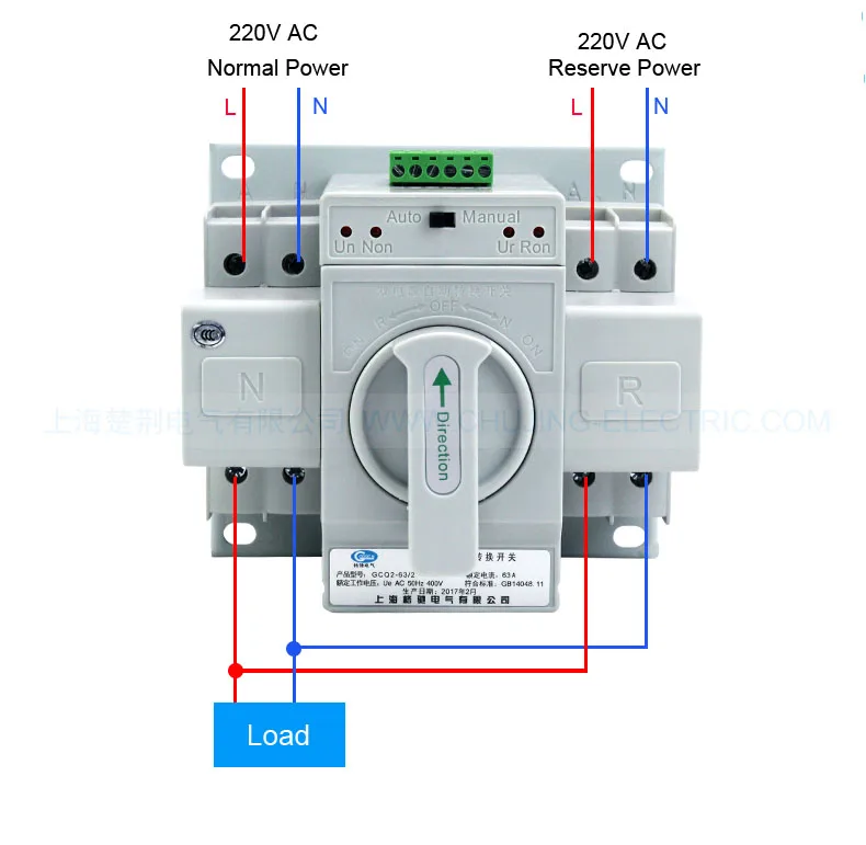 Тип IEC947-6-1 220V переменного тока мощность автоматический выключатель автоматический и ручной 63A Американская классификация проводов 2р выключатель питания нормальный мощности и экономии заряда