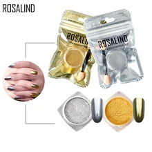 Розалинд 2 шт./лот серебро/золото ногтей Блеск для ногтей красивые акриловые Пудра с кистью ногтей волшебное зеркало блестящая пудра