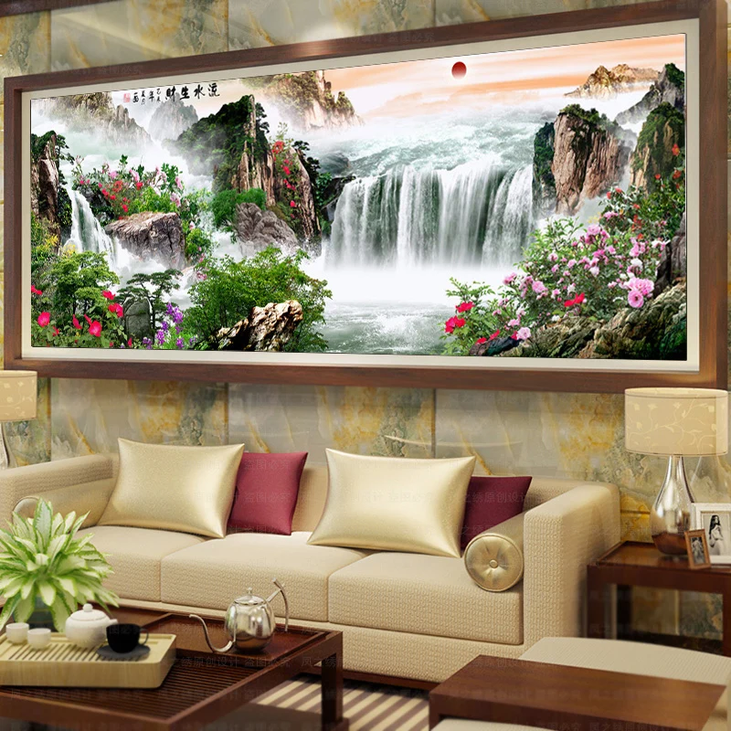 

mosaic embroidery crafts Diamond Painting 5d diy cross stitch unfinished home decor landscape painting Waterfall full diamond