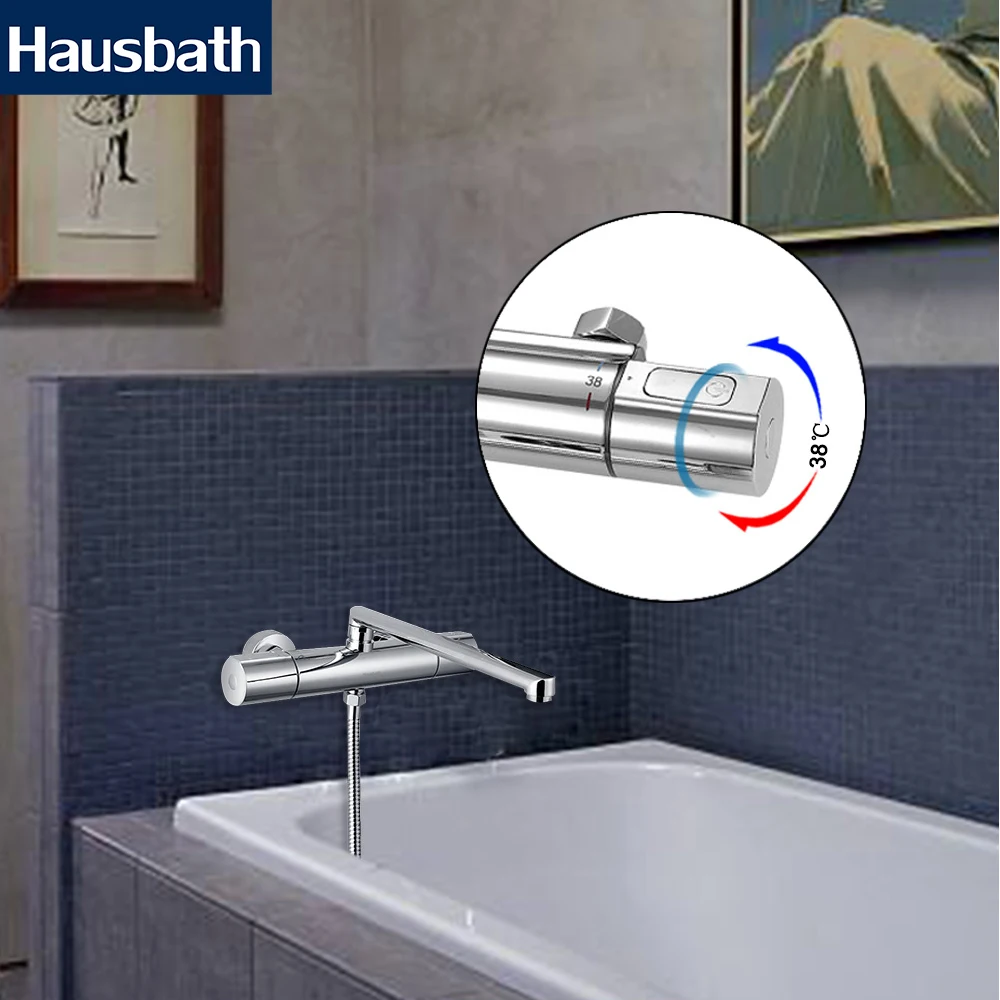 

Bath Shower Faucet Thermostatic Faucet Mixer Tap Shower Faucet Nozzle Temperature Control Chrome Finishing Wall Mounted