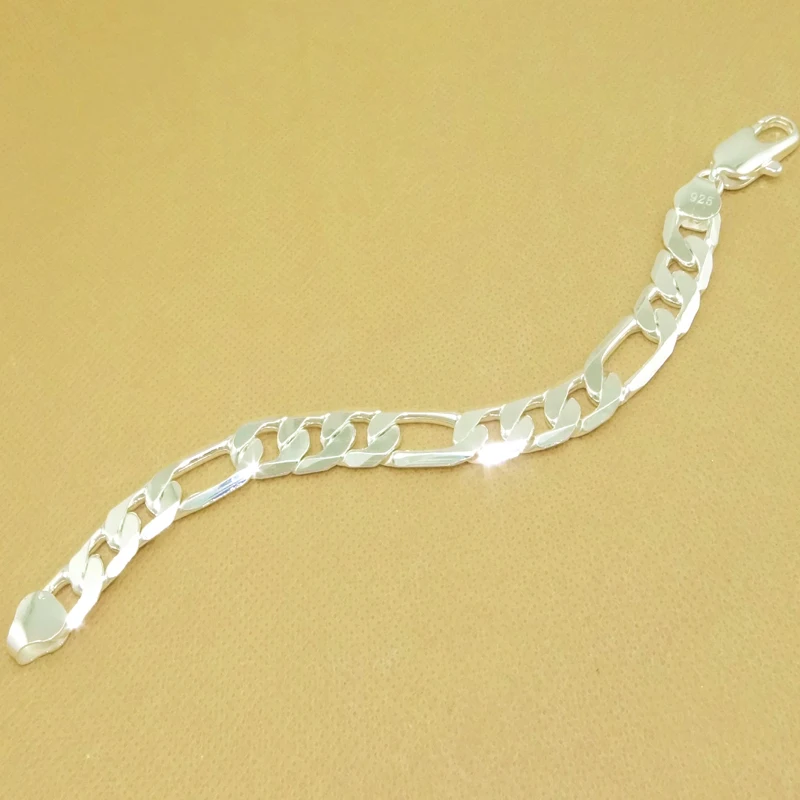 SilverPlated12mmFigarochainbraceletformen20cmhotsellmensbraceletjewelryfashion.jpg