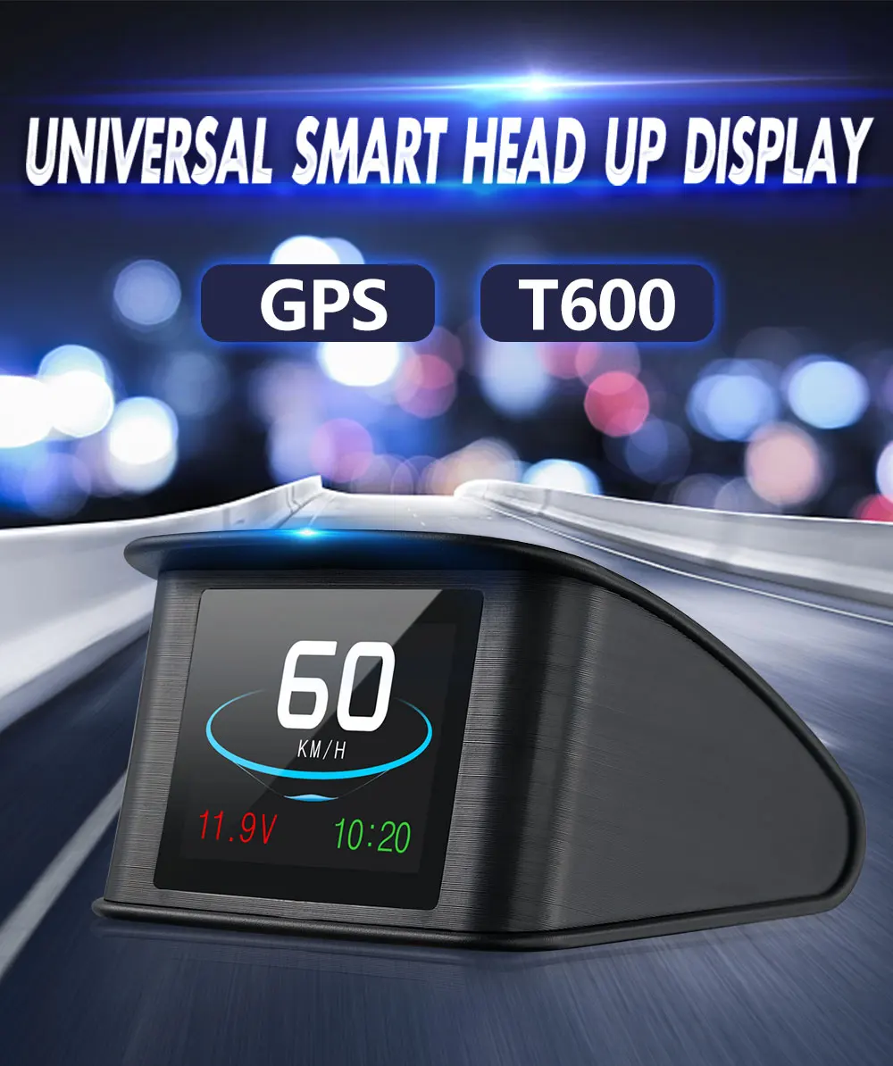 Автомобильный Hud OBD gps измеритель скорости автомобиля проектор на голову дисплей P10 T600 расход топлива датчик температуры диагностический инструмент