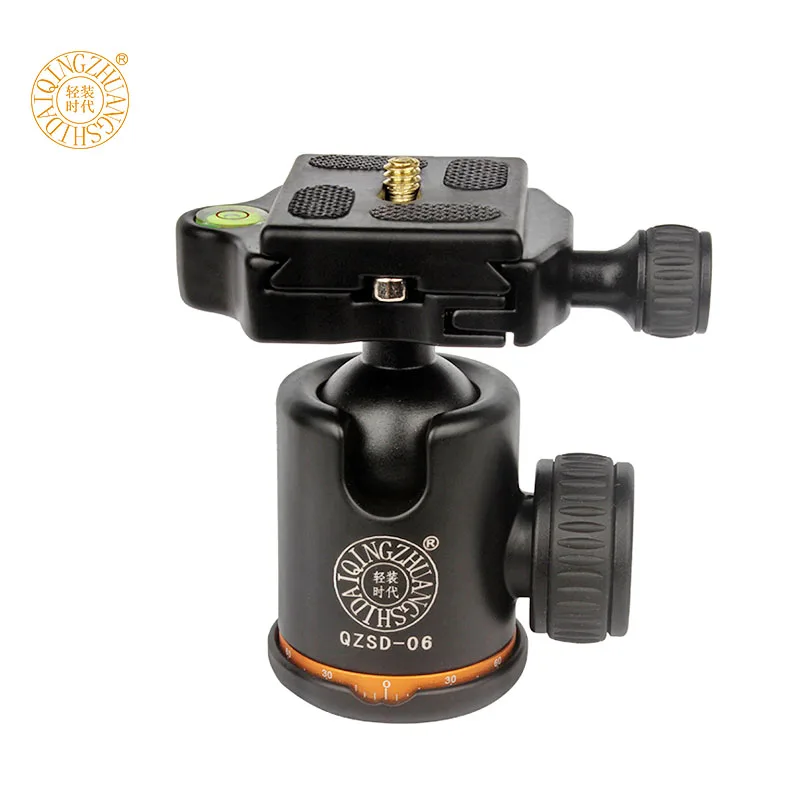 QZSD Q06 Aluminum Tripod Ball Head With Quick Release Plate & Two levels Max Load 6KG For Benro Manfrotto Q999S Tripod Head