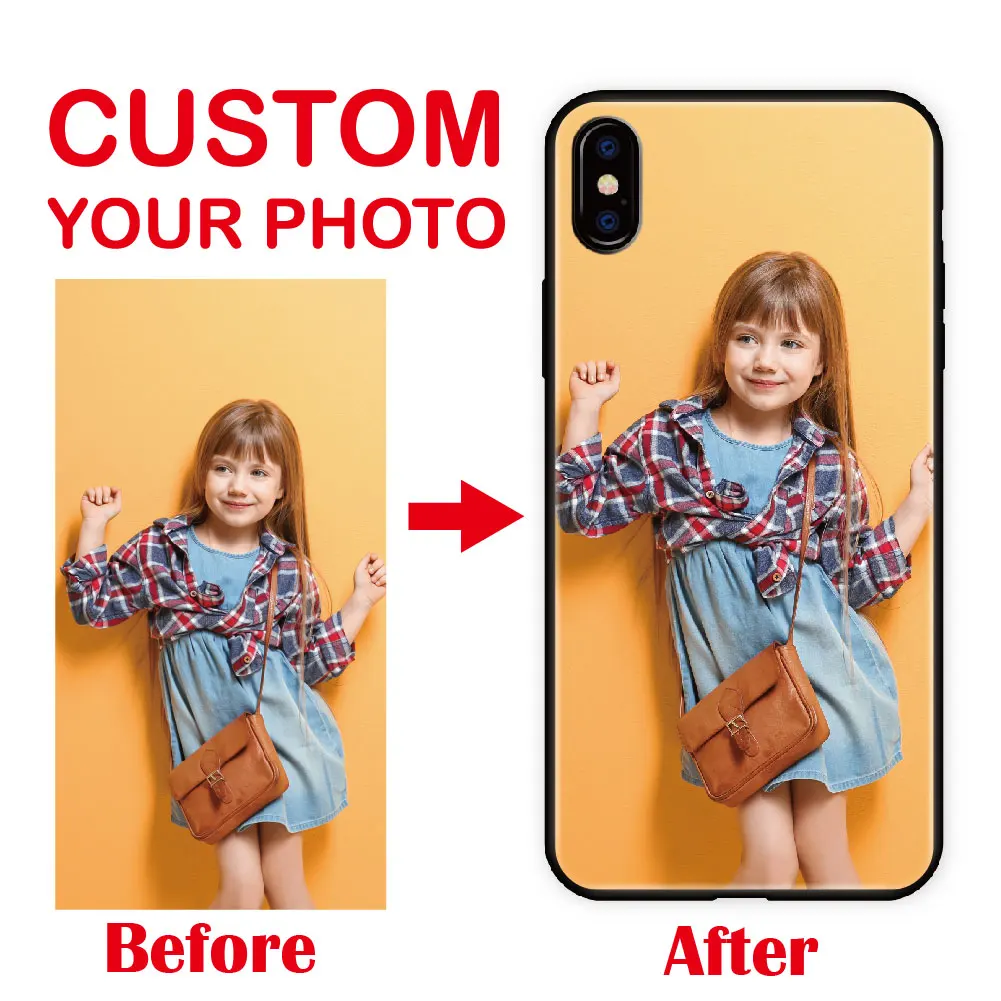 

Custom Personalized Photo Image DIY Gift Soft Silicone Phone Case Cover Coque Fundas For iPhone 6 6S XS Max 7 7Plus 8 8Plus 5 X