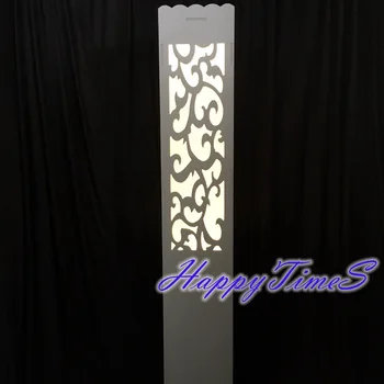 

8sets/lot 120*20*20cm Luxury Wedding Carved Pillar Half Carving Design Wedding Road Lead Stand With Led