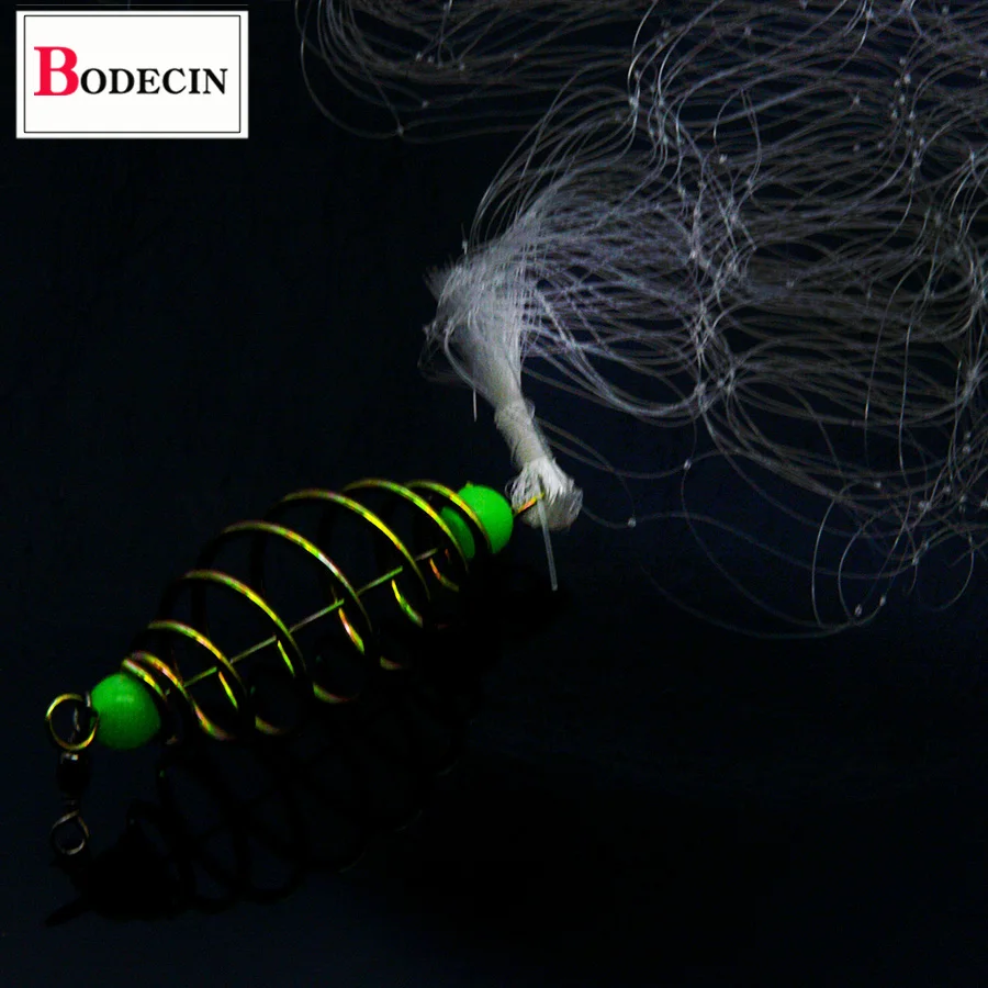 Copper Spring Shoal Fishing Net with Night Luminous Beads Ball Bearing Solid Ring Fishing Connector Freshwater Tool Tackle river (7)