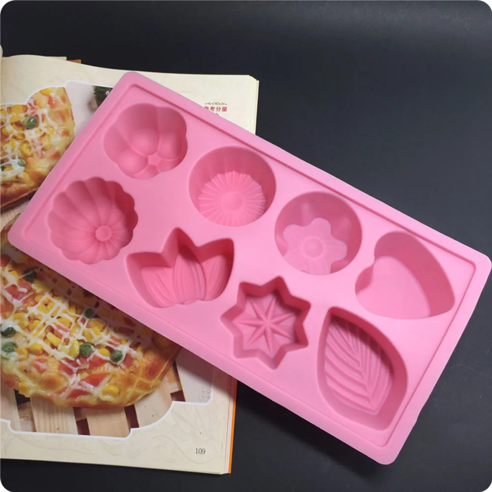 3D silicon Flower Shape molds Ice Cube Chocolate Fondant Cake Jelly