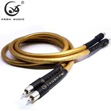 1 par RCA a RCA amplificador de potencia de alta gama OFC puro cobre chapado plata 10mm 2RCA to2 RCA Cable de línea de Cable de Audio