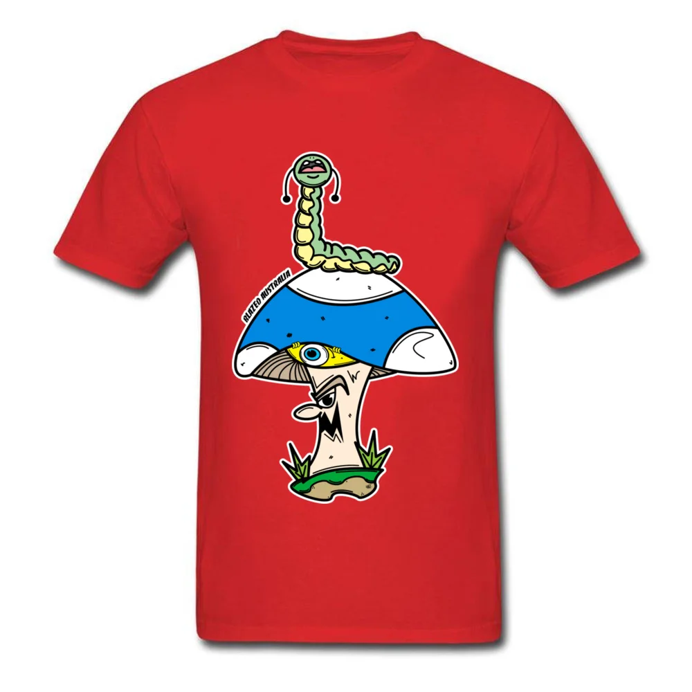 Screaming Caterpillar T Shirts Casual Short Sleeve Company O Neck Cotton Tops Shirt Slim Fit Tee-Shirt for Male Summer Fall Screaming Caterpillar red