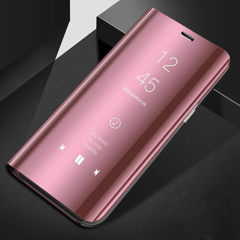 

OPPOF7 Clear View Mirror Flip Case For OPPO F7 Cover Luxury PU Leather Smart Cover For OPPO F7 F 7 Phone Case 6.23''