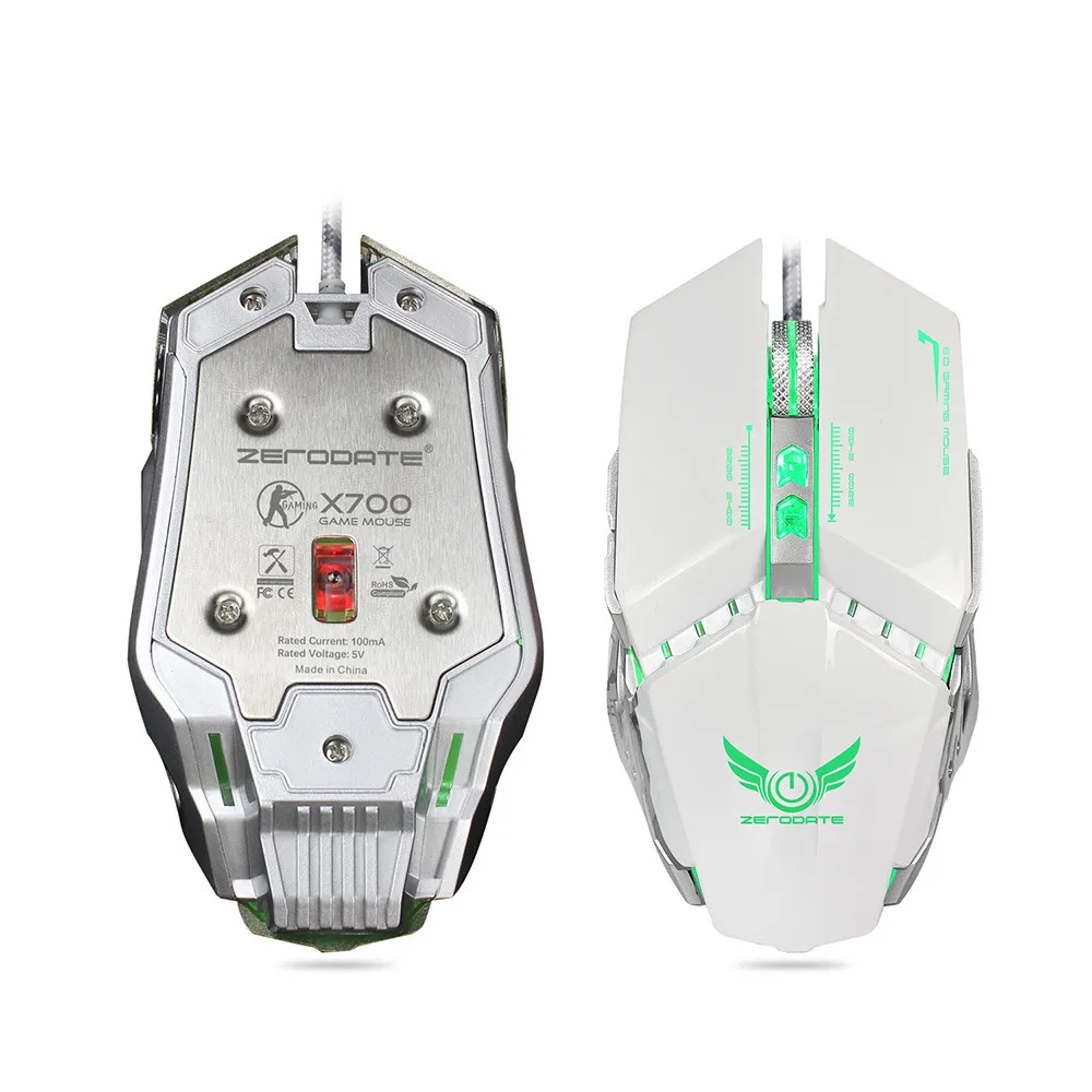 

ZERODATE X700 3200DPI Optical Professional Wired Gaming Mechanical Mouse For Tablet Laptop PC RF12 Drop Shipping