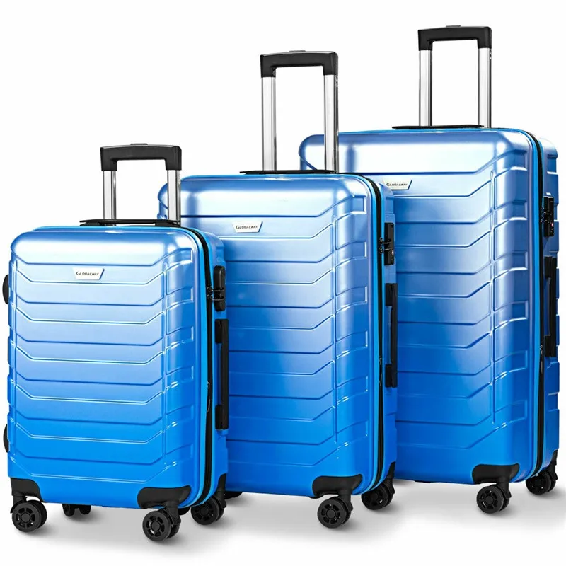 Комплект из 3 предметов ABS + чемодан из искусственной кожи носить на Спиннер колеса дорожный замок для багажа 20 24 28 дюймов для женщин мужчин