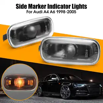 

Pair Led Side Marker LED Light For Audi A4 A6 1998 1999 2000-2005 Auto Car LED Side Marker Turn signal Lights Lamps Smoke Lens