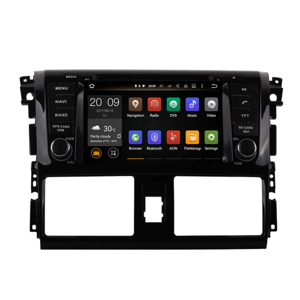 Excellent Android 8.0 Octa Core 4GB RAM Car GPS Navigation For Toyota Vios/Yaris Sedan 2013- Auto Radio Stereo DVD Multimedia Player Wifi 2
