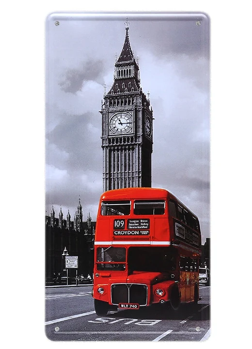 15*30 см Пизанская башня, винтажные автомобильные номерные знаки, декоративные таблички для кафе, Лондонский автобус, плакат, Статуя Свободы, жестяная вывеска - Цвет: 4