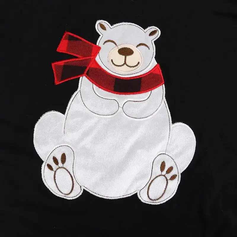 Комплект одинаковой одежды для семьи из 2 предметов, футболка с милым медведем для мамы и папы, 2 предмета, штаны в клетку, Рождественская Пижама