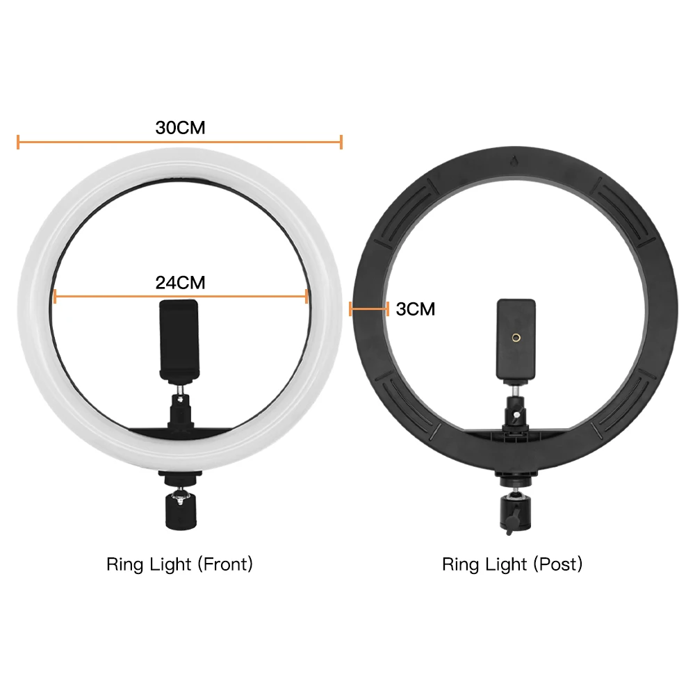 Светодиодный светильник-кольцо 1" с держателем для телефона для YouTube Потоковое видео макияж кольцевой светильник с регулируемой яркостью для фотосъемки светильник ing Selfie