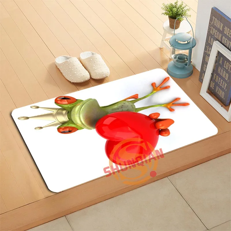 Пользовательские Лягушка коврик для ванной коврики для ног Pad Home Decor Ванная комната коврики дверной коврик A320#91 - Цвет: Черный
