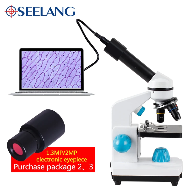 Skup Zoom 2000x biologiczny mikroskop HD + 13 sztuk akcesoria + okular elektroniczny okular studencki laboratorium laboratorium edukacji LED USB