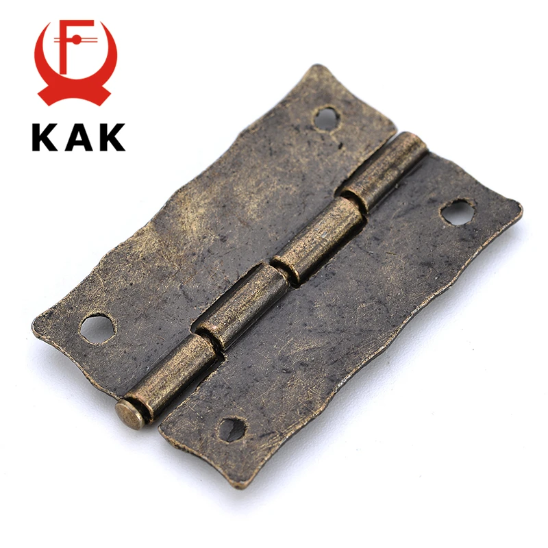 2 unids Kak bronce antiguo bisagras gabinete puerta cajón decorativo mini bisagra para la joyería caja de madera de almacenamiento Materiales para muebles