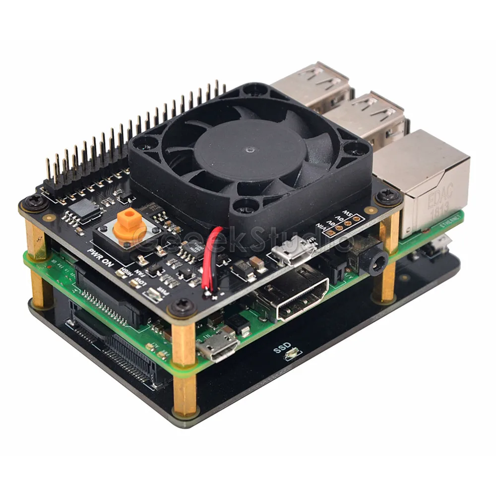Raspberry Pi X730 управление питанием с автоматическим охлаждающим вентилятором +
