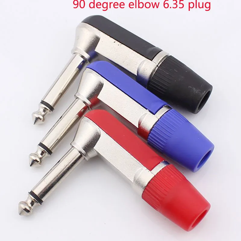 

5pcs 6.5 plug big two core 6.5 curved mono plug microphone connector 90 degree elbow 6.35 plug