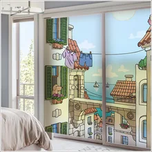 Индивидуальный размер оконная стеклянная пленка дверная наклейка s дети детский сад наклейка художественная матовая статическая пленка 3d замок из окна