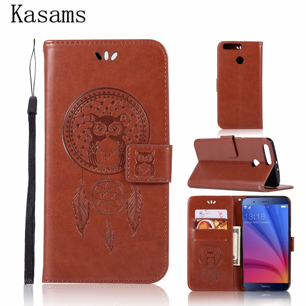 

For Huawei Honor 9 8 Pro Leather Case Flip Cover Magnetic Wallet Stand Pattern Owl Phone Shell For STF-L09 v9 FRD-L19 L14 L04