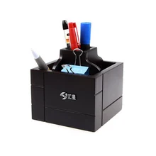 Высокое качество, красный деревянный держатель для ручек, держатель для канцелярских принадлежностей, настольный органайзер, подставки для карандашей, офисные вращающиеся настольные аксессуары