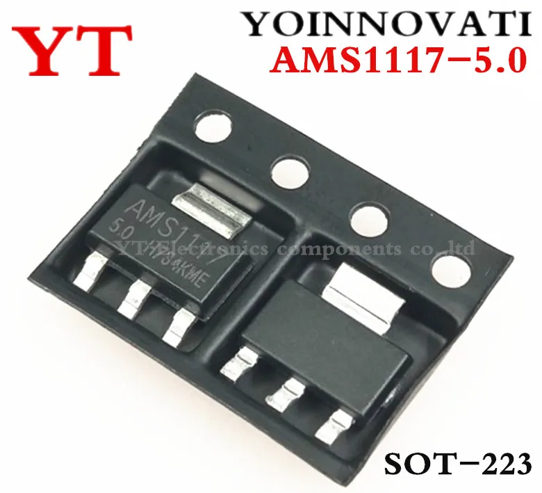 10 шт./лот AMS1117 5.0 5.0V 1117 5V 1A SOT223 регулятор напряжения лучшего качества|Интегральные