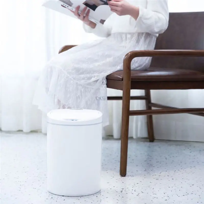 Youpin NINESTARS 8L Smart Inductive Trash Can Home Smart Trash Can No Touch Trash Can Garbage Kit White Bass Opening And Closing