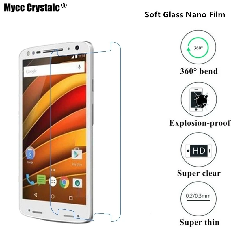 

(Soft Glass) Nano Explosion-proof Super thin clear Screen Protector Film For Motorola Moto X Force/Droid Turbo 2 Film