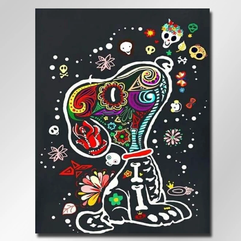 

skull Snoopy 5D diamond painting diamond embroidery on the photo diamond mosaic Sale Cross stitch Home decoration Crafts Gifts