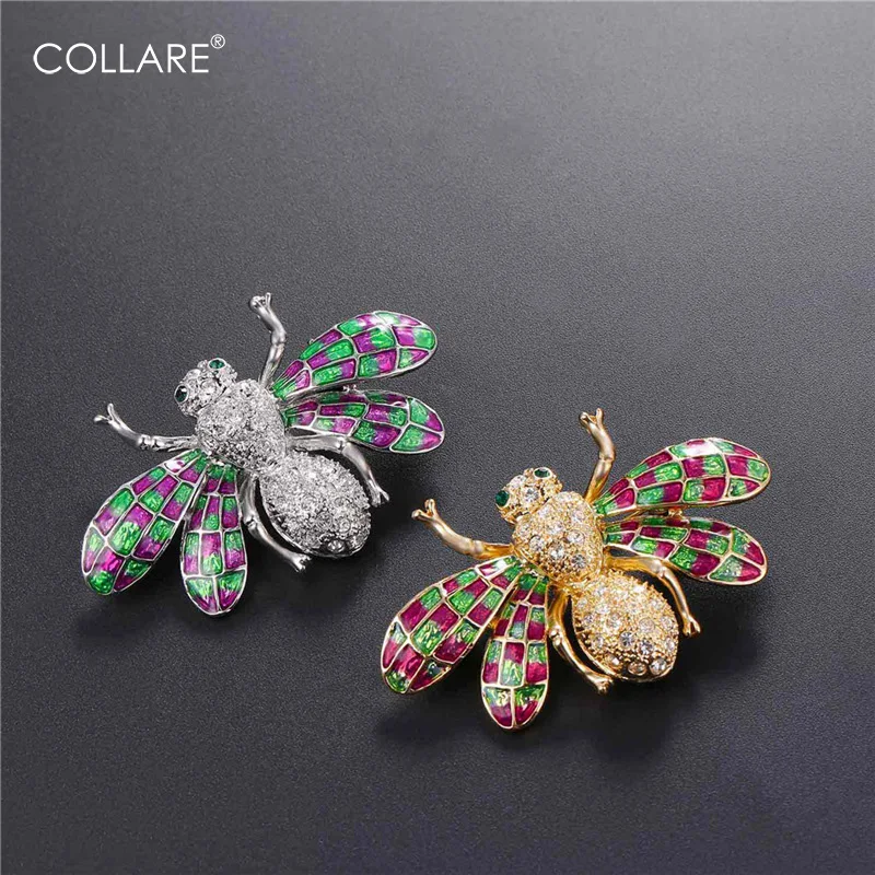 Женская Брошь с кристаллами золотого/серебряного цвета B900|rhinestone animal brooches|bee broochpins