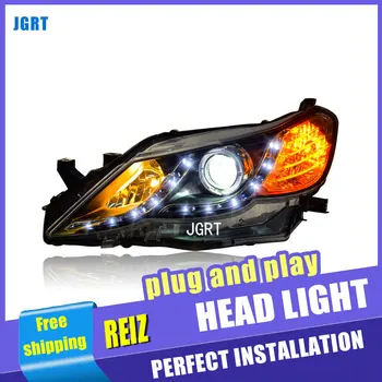 

car styling For Toyota Reiz headlight assembly angel eyes 2010-2013 For Reiz bi xenon lens h7 with hid kit 2 pcs.