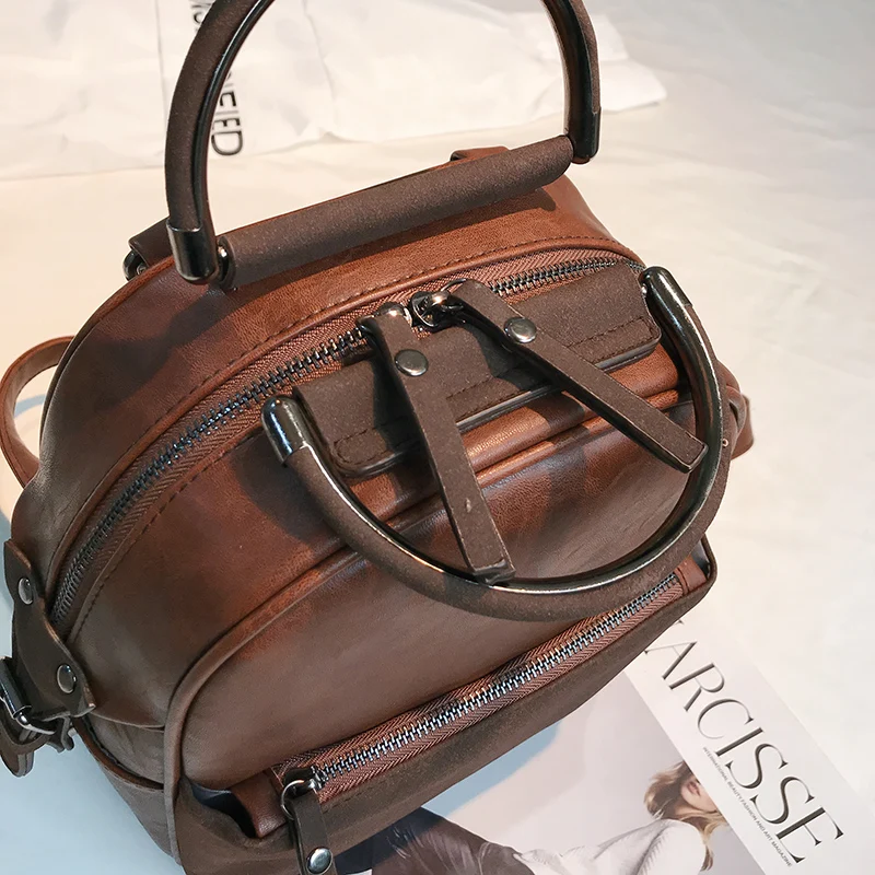 Janespri Fashion Rivet women Backpack PU Leather Female Backpack High Quality Mini Casual bags for Girls 2018 mochila New (45)
