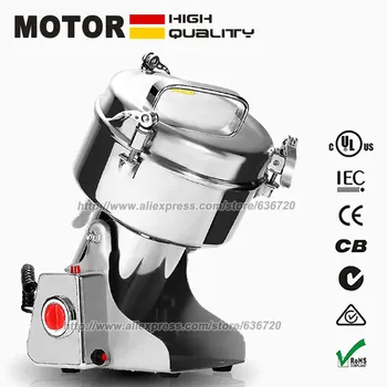 

Professional 2000g Commercial electric stainless steel grain grinder mill Spice Herb Cereal Mill Grinder Flour Mill pulverizer