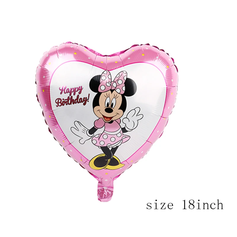 112cm Giant Mickey Minnie Mouse Balloon Cartoon Foil Birthday Party Balloon children Birthday Party Decorations kids Gift - Цвет: 1pc mini