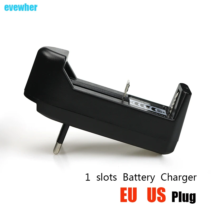 

High Quality EU Universal Charger For 3.7V 18650 16340 14500 Li-ion Rechargeable Battery Hot Single slot full charger