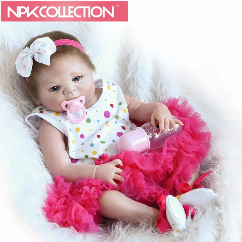 

18inch " New arrival Victoria rooted brown hair Handmad adora Lifelike Baby full silicone Bonecas Bebe Reborn doll for kid Gift