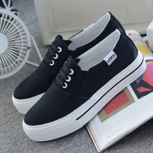 Женская Повседневная обувь; модная весенняя женская парусиновая обувь на плоской подошве