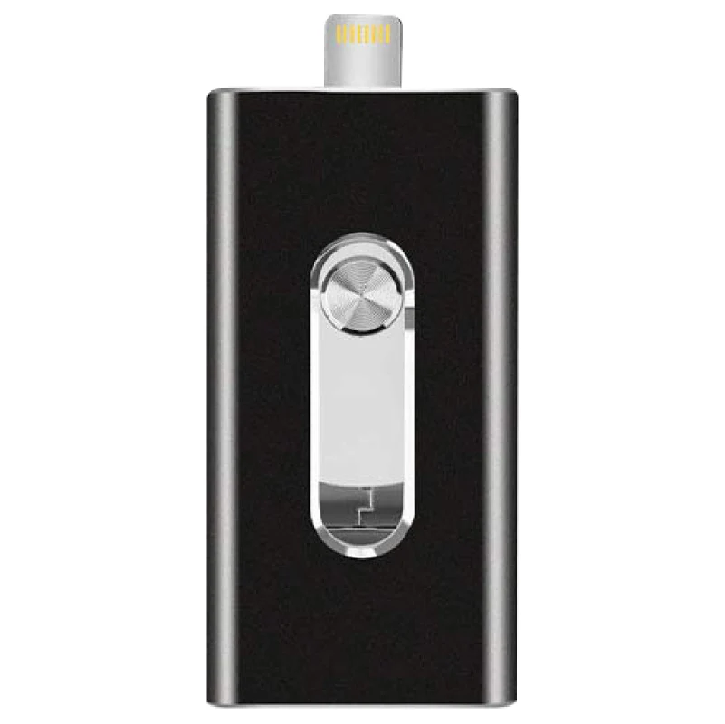 3 в 1 металлический OTG USB флэш-накопитель для планшетов IOS PC мобильный телефон Mini I Флешка 16G 32GB 64GB карта памяти для iPhone 6S 7 8 Plus - Цвет: Черный
