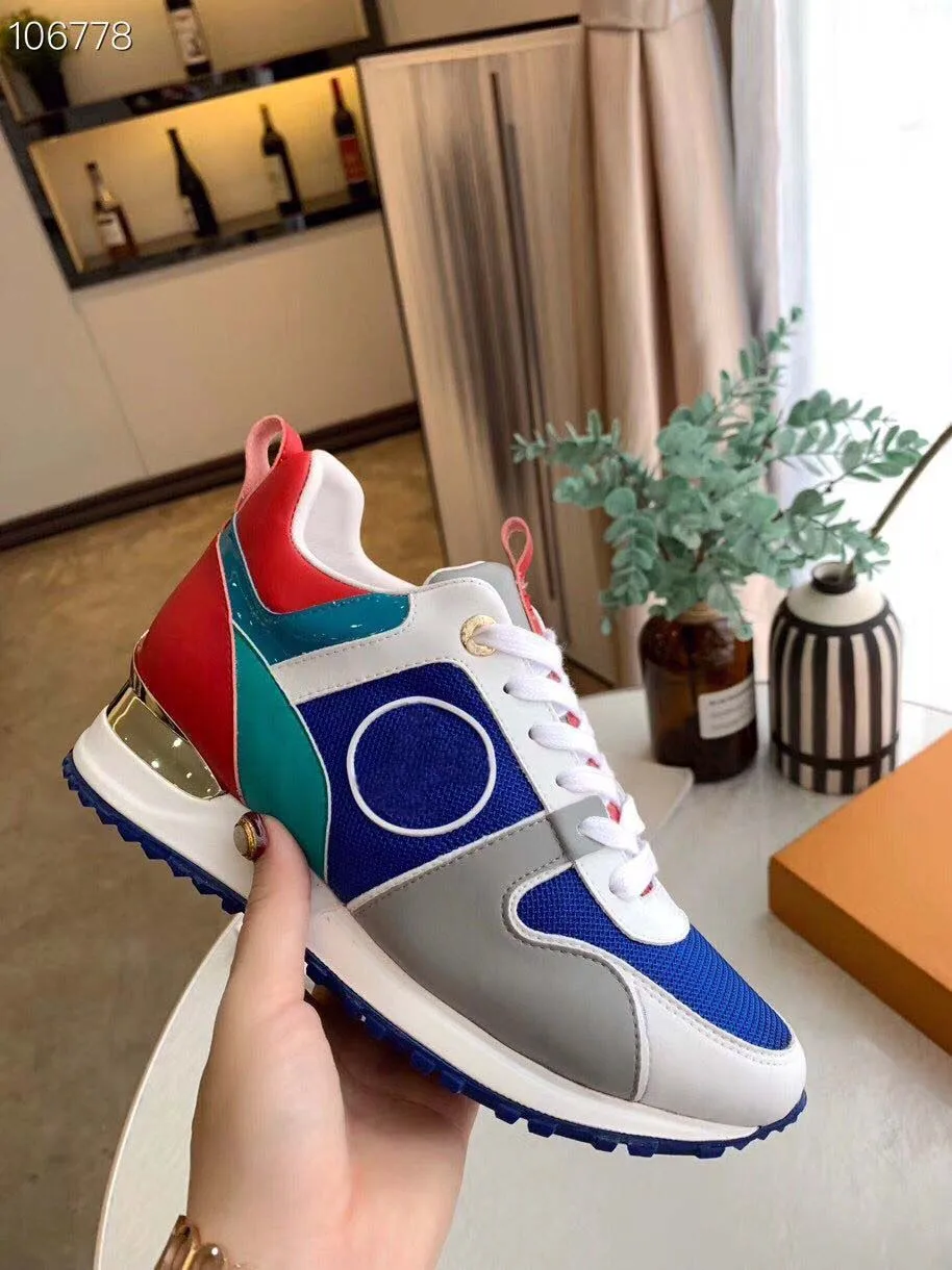 Pelle multi Da Ginnastica Blu bianco Logo Stampato Suola Runningg 2019 Lavoro A Donne Donna Mucca Giallo colore Casual Mocassini Nuova rosso Scarpe Slip on Gomma Delle In Di Maglia Runner y4BI6Bg