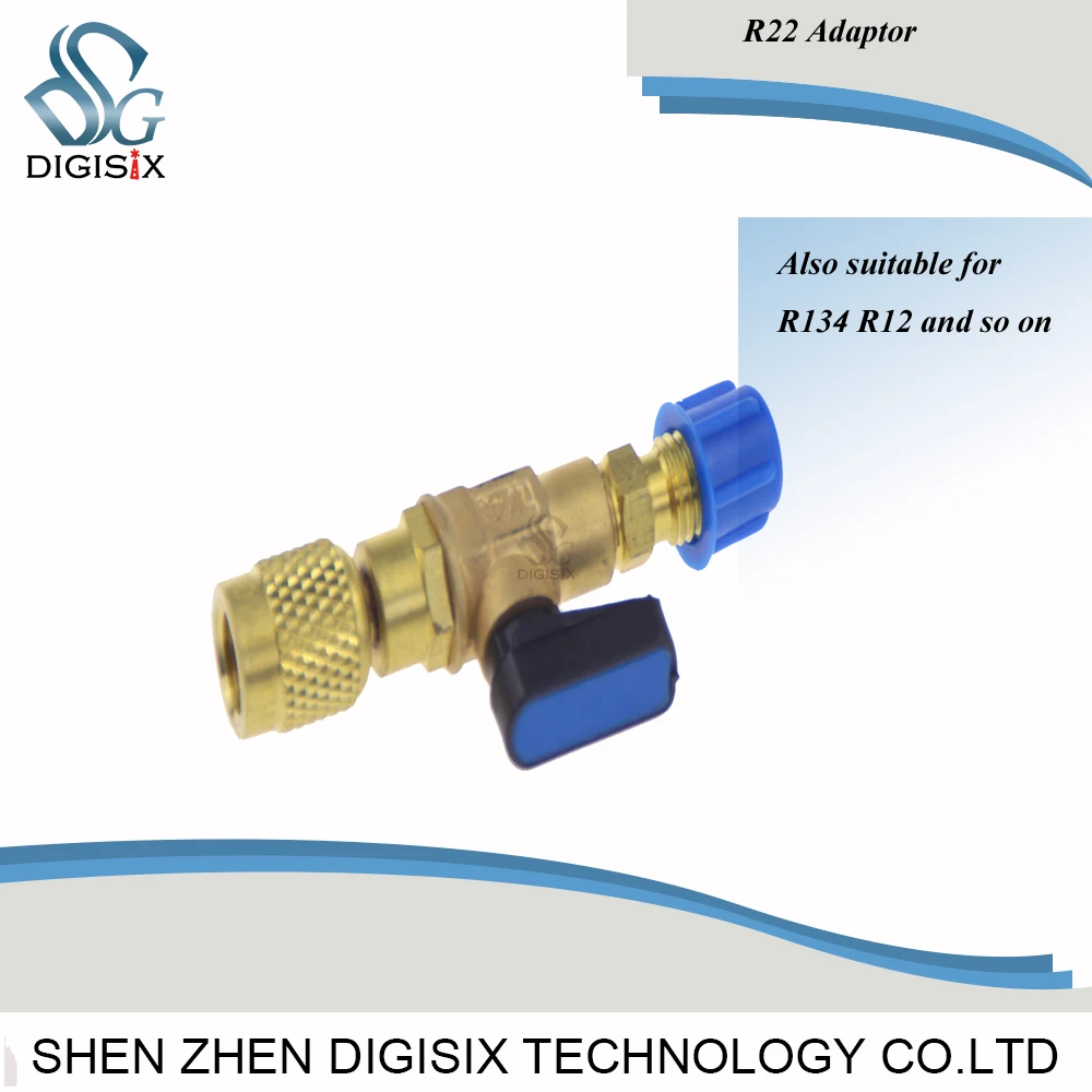 Free shipping R22 Adaptor With Ball Valve 1/4