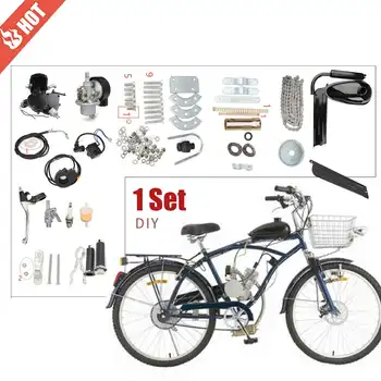 

80cc 2-Stroke Engine Fuel Tank Carburetor CDI Box Ignition Coil Muffler Clutch Lever Cycle Motor Muffler Motorized Electric Bike