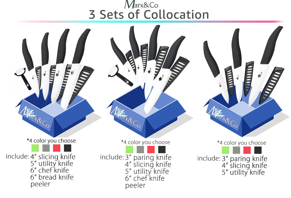 Керамический нож 3, 4, 5+ 6 дюймов, набор кухонных ножей для хлеба, нож для нарезки фруктов, овощей, циркония, белое лезвие, поварские ножи