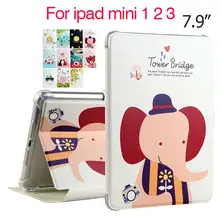 For iPad mini 1 2 3 PU Leather Case Cover 7.9” Protective Stand Shell Skin For Apple iPad mini2 Mini3 Tablet Fundas Smart Cases