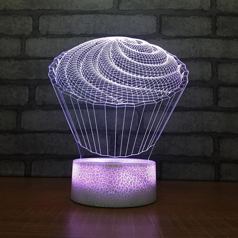 

Cupcake LED Night Light 7 Color Change Desk Light Action Figures Boys Girls Birthday Toys 285